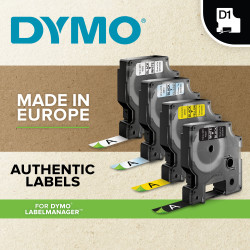 DYMO D1 Standard - Black on Red - 12mm label-making tape