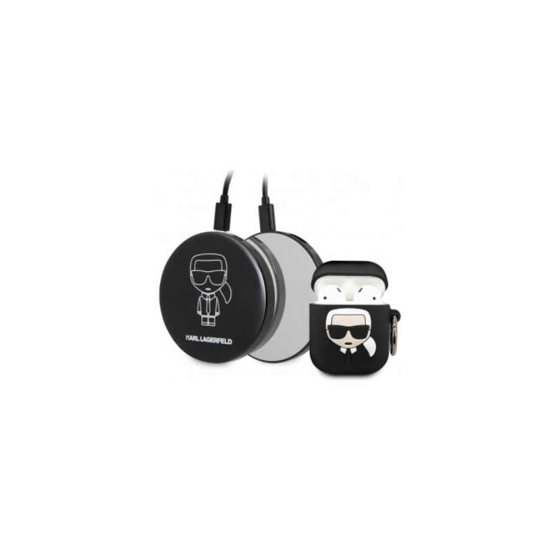 Karl Lagerfeld KLBPPBOA2K Cover Case for Apple AirPods + Charging