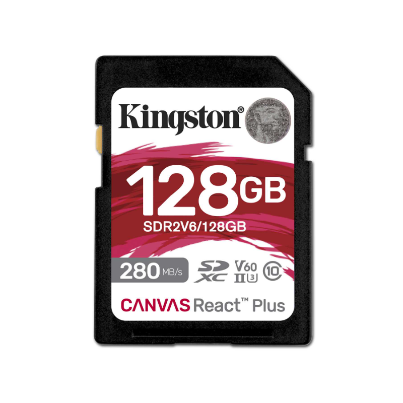 Kingston React Plus SD Memory Card 128GB / 280 / 100MB/s / U3 V60