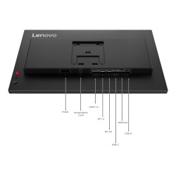 Lenovo ThinkVision T24D-40 kompiuterio monitorius 60,5 cm (23.8") 1920 x 1080 pikseliai „Full HD“ LCD Juoda
