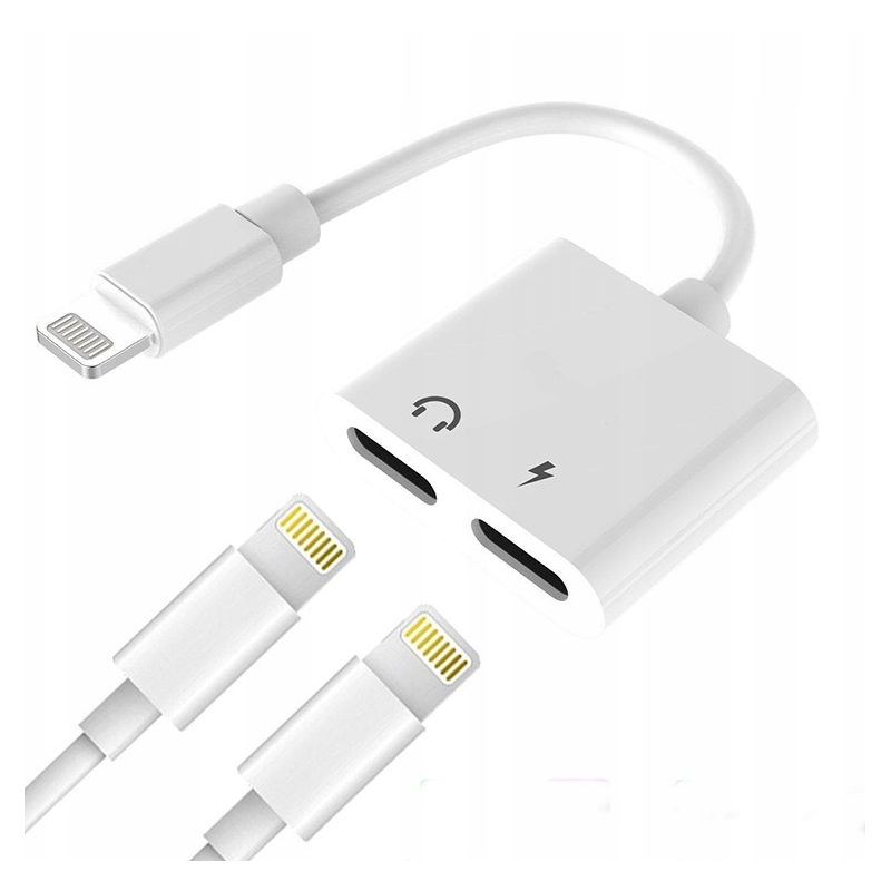 Wooco J-008 Dual Audio & Charge Adapter 2x Lightning