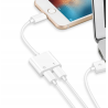 Wooco J-008 Dual Audio & Charge Adapter 2x Lightning