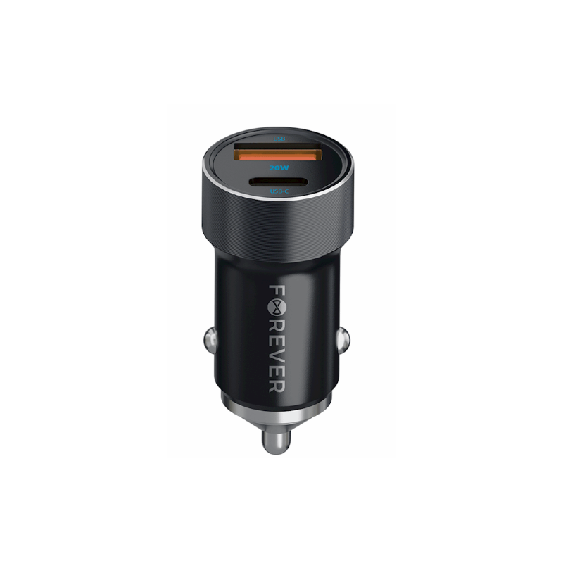 Forever CC-06 USB-C / USB Car Charger + USB-C - USB-C Cable