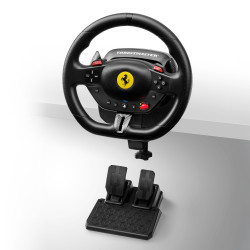 Thrustmaster T98-P Ferrari 296 GTB Juoda USB Vairas + pedalai Analoginis / skaitmeninis PC, PlayStation 4, PlayStation 5