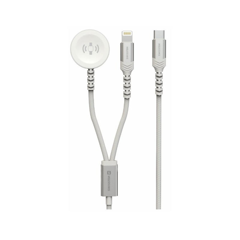 Swissten Wireless Charger 2in1 Apple Watch and Lightning USB-C 1.2m