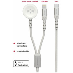 Swissten Wireless Charger 2in1 Apple Watch and Lightning USB-C 1.2m