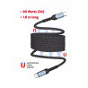 Swissten Magnetic USB-C Data Cable Self-Winding 60W 1m
