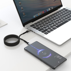 Swissten Magnetic USB-C Data Cable Self-Winding 60W 1m
