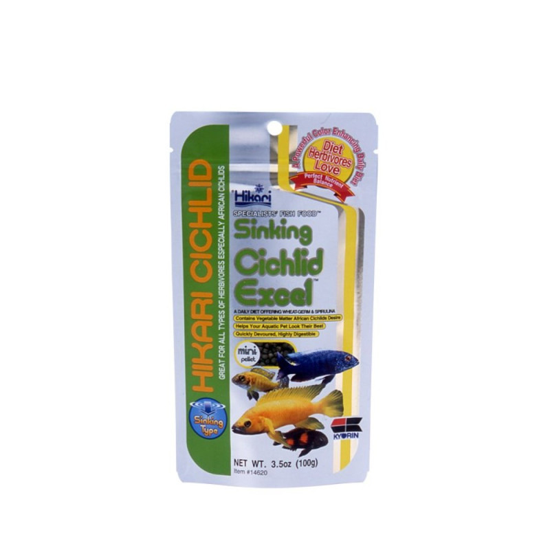 Hikari Cichlid Excel Mini Sinking maistas žuvims 100 g