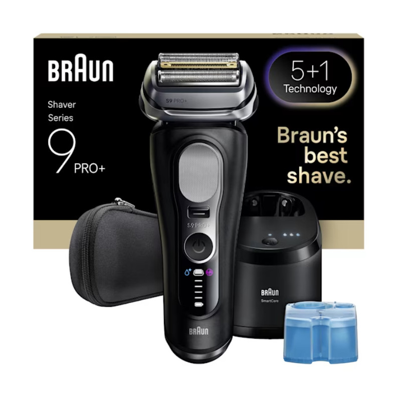 Braun Series 9 Pro+ 9660CC Skustuvas Apkarpymo mašinėlė Juoda, Sidabras