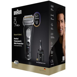 Braun Series 9 Pro+ 9660CC Skustuvas Apkarpymo mašinėlė Juoda, Sidabras