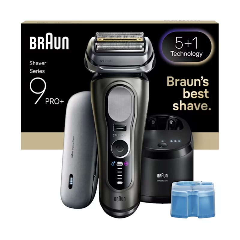 Braun Series 9 Pro+ 9675cc Skustuvas Apkarpymo mašinėlė Pilka, Sidabras