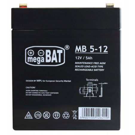 MegaBat MB 5-12 Battery for UPS