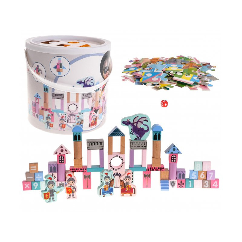 RoGer Wooden Castle With Knights Konstruktor for Children