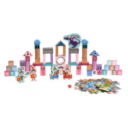 RoGer Wooden Castle With Knights Konstruktor for Children