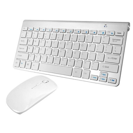 Lamex Keyboard + Optical Mouse Mini Set / Aluminium / White