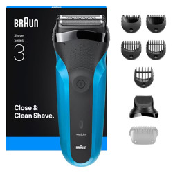 Braun Series 3 310BT Skustuvas Apkarpymo mašinėlė Juoda, Mėlyna