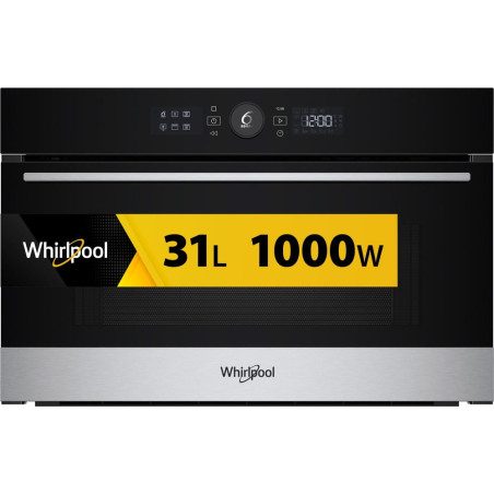 Whirlpool WMD54MX Juoda, Nerūdijančiojo plieno Mikrobangų krosnelė su kepsninės funkcija Įmontuoti 31 L 1000 W