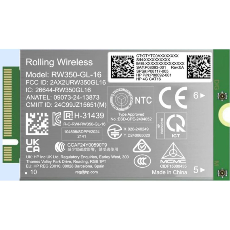 HP 4G LTE-Advanced Pro Cat16 WWAN Vidinis