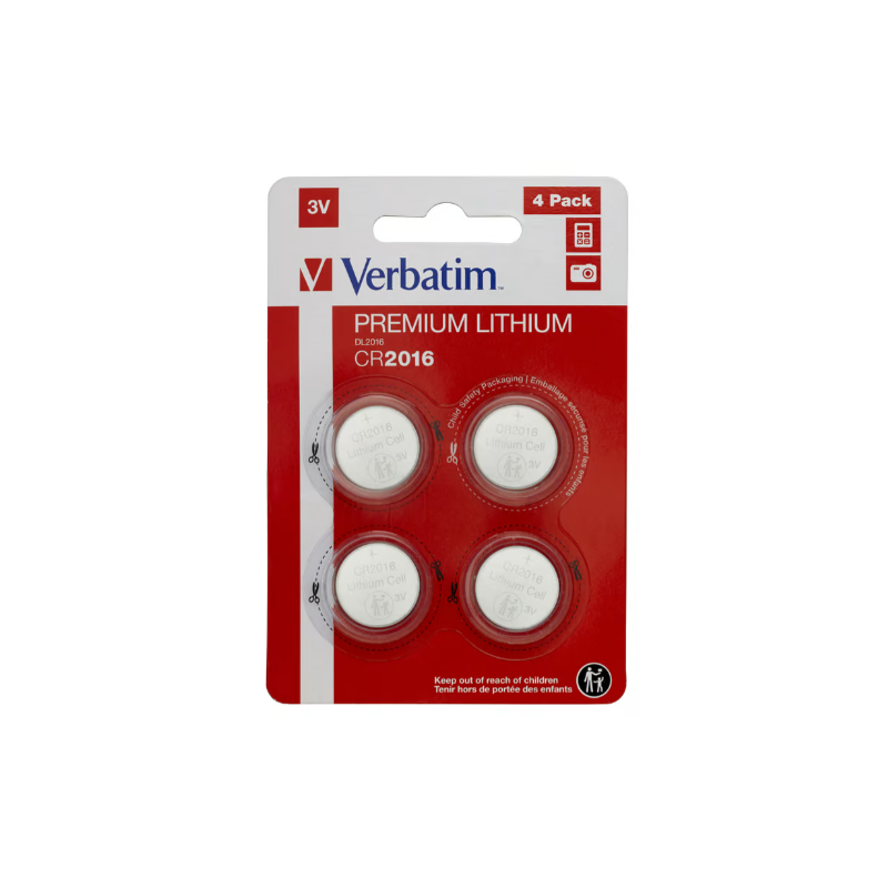 Verbatim CR2016 Lithium Batteries 4pcs