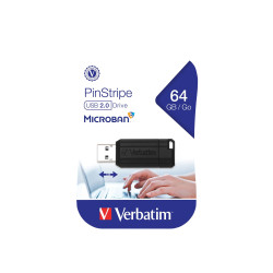 Verbatim PinStripe USB Flash Memory 64GB