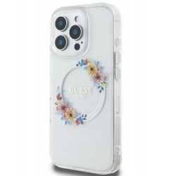 Guess IML Flowers Wreath MagSafe Case for Apple iPhone 16 Pro