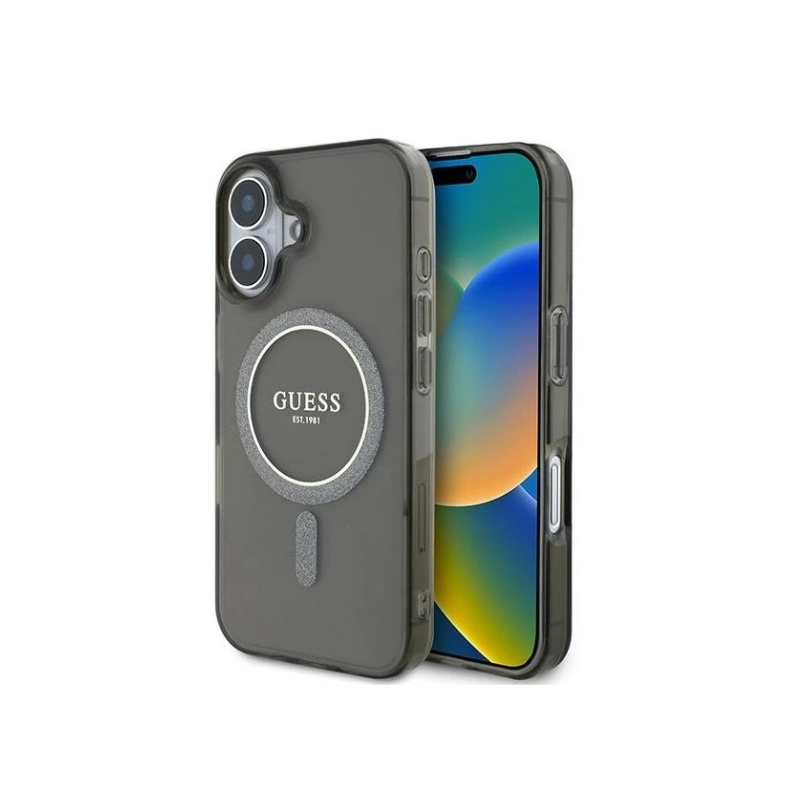 Guess IML Glitter Circle MagSafe Case for Apple iPhone 16