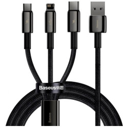 Baseus 3in1 Tungsten Gold USB to Micro USB / USB-C / Lightning Cable 1.5m