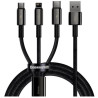 Baseus 3in1 Tungsten Gold USB to Micro USB / USB-C / Lightning Cable 1.5m