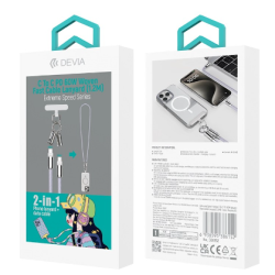 Devia 2in1 Lanyard 60W USB-C - USB-C Cable 1.2m