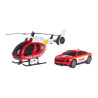 RoGer Helicopter + Fire Department Car Set