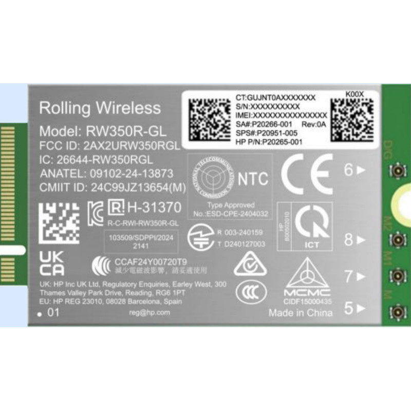 HP 4G LTE-Advanced Pro Cat19 WWAN sąsajos plokštė / adapteris Vidinis