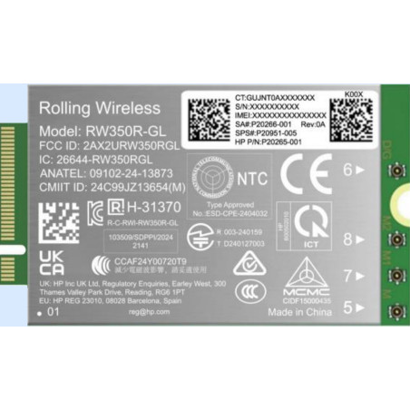HP 4G LTE-Advanced Pro Cat19 WWAN sąsajos plokštė / adapteris Vidinis