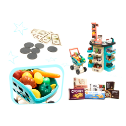 RoGer Set "Supermarket" with cash register, shopping cart and accessories