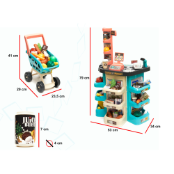 RoGer Set "Supermarket" with cash register, shopping cart and accessories