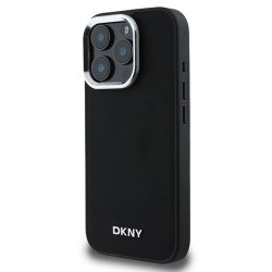 DKNY Plain Silver Logo MagSafe Back Case for Apple iPhone 16 Pro