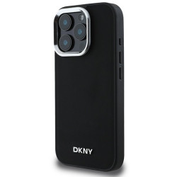 DKNY Plain Silver Logo MagSafe Back Case for Apple iPhone 16 Pro Max