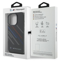 BMW Motorsport IML Random Stripes Back Case for Apple iPhone 16 Pro