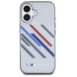 BMW Motorsport IML Random Stripes Back Case for Apple iPhone 16 Plus