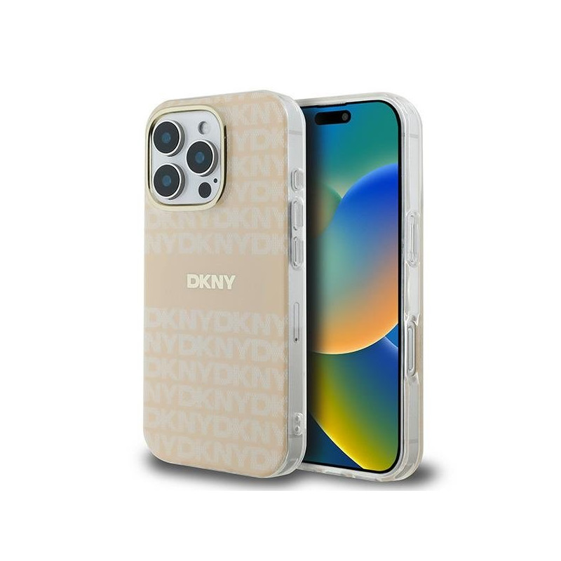 DKNY Repeat Texture Pattern With Stripe Back Case for Apple iPhone 16 Pro Max