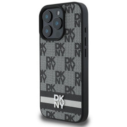 DKNY Checkered Pattern & Printed Stripes Back Case for Apple iPhone 16 Pro