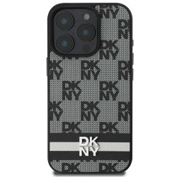 DKNY Checkered Pattern & Printed Stripes Back Case for Apple iPhone 16 Pro