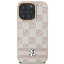 DKNY Checkered Pattern & Printed Stripes Back Case for Apple iPhone 16 Pro