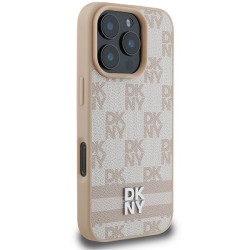 DKNY Checkered Pattern & Printed Stripes Back Case for Apple iPhone 16 Pro