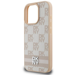 DKNY Checkered Pattern & Printed Stripes Back Case for Apple iPhone 16 Pro