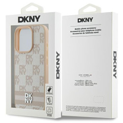 DKNY Checkered Pattern & Printed Stripes Back Case for Apple iPhone 16 Pro