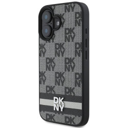 DKNY Checkered Pattern & Printed Stripes Back Case for Apple iPhone 16