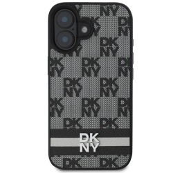 DKNY Checkered Pattern & Printed Stripes Back Case for Apple iPhone 16