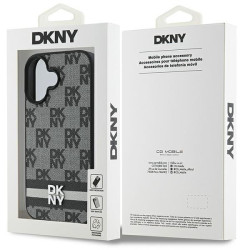 DKNY Checkered Pattern & Printed Stripes Back Case for Apple iPhone 16
