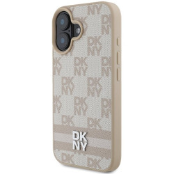 DKNY Checkered Pattern & Printed Stripes Back Case for Apple iPhone 16